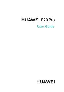 Huawei P20 Pro manual. Tablet Instructions.